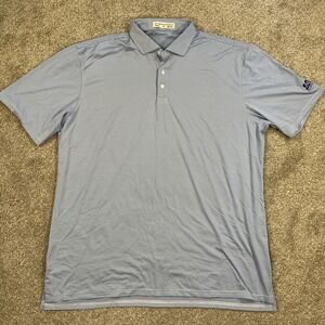 Holderness‎ & Bourne XXL Blue Striped Tailored Fit Golf Polo Shirt embroidered